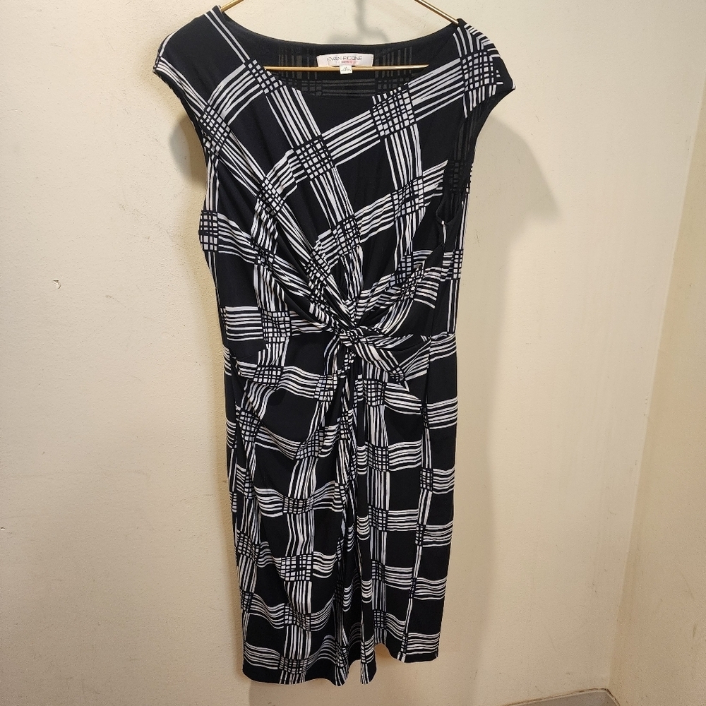 EVAN PICONE Black and White Plaid Formal Dress Size 12